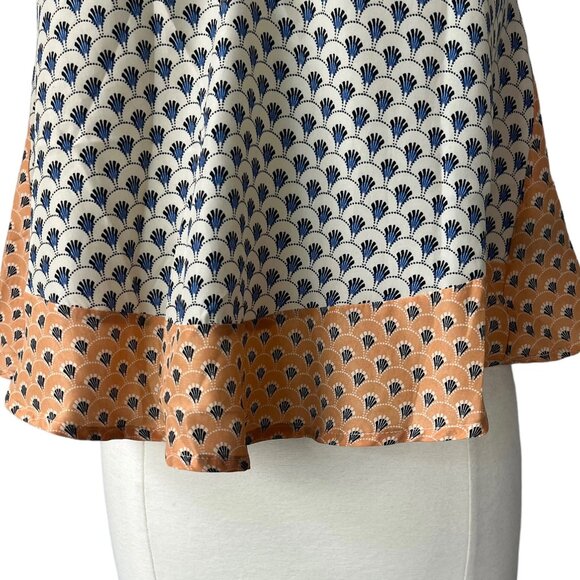 Elodie Cami Tank Top Shirt Womens Small White Blue Sleeveless Blouse - Picture 4 of 7